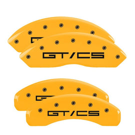 MGP Caliper Covers 10202SGTCYL Set of 4: Yellow finish, Black Mustang GT/CS