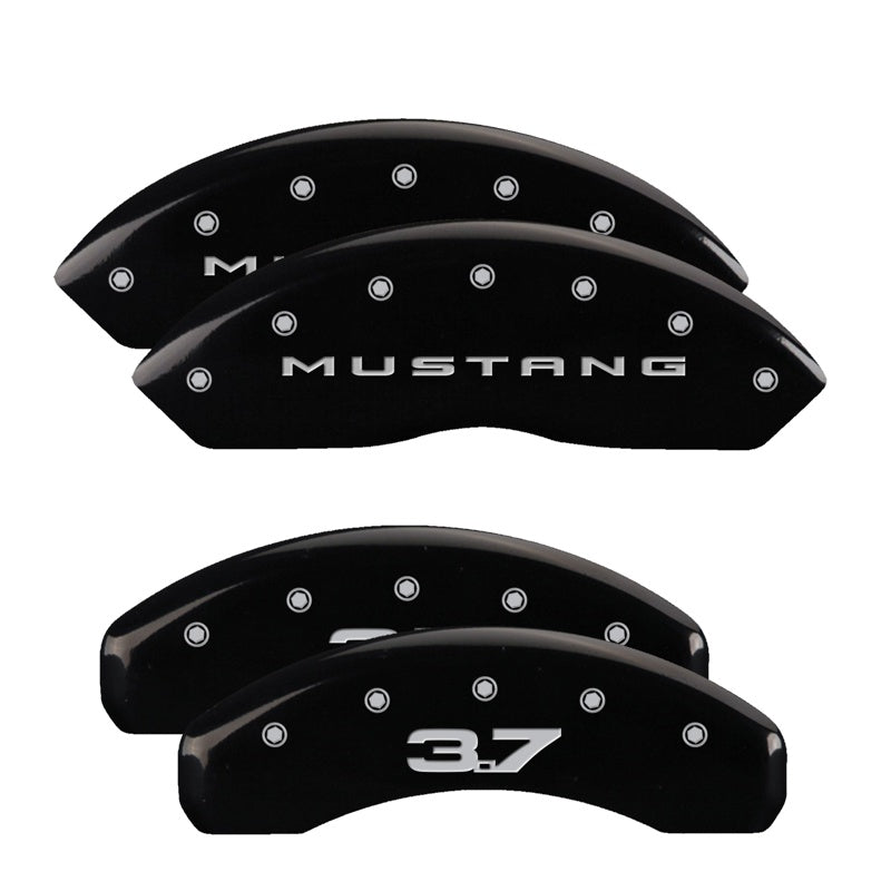 MGP Caliper Covers 10202SM32BK Set of 4: Black finish, Silver Mustang (2015) / 3.7