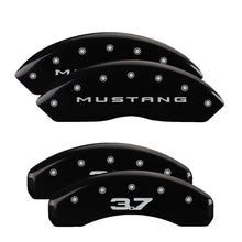 Load image into Gallery viewer, MGP Caliper Covers 10202SM32BK Set of 4: Black finish, Silver Mustang (2015) / 3.7