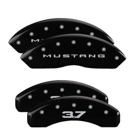 MGP Caliper Covers 10202SM32BK Set of 4: Black finish, Silver Mustang (2015) / 3.7