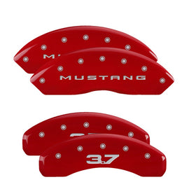 MGP Caliper Covers 10202SM32RD Set of 4: Red finish, Silver Mustang (2015) / 3.7