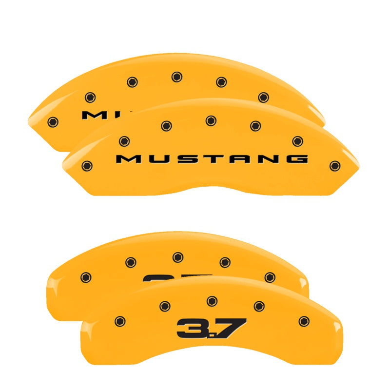 MGP Caliper Covers 10202SM32YL Set of 4: Yellow finish, Black Mustang (2015) / 3.7