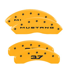Load image into Gallery viewer, MGP Caliper Covers 10202SM32YL Set of 4: Yellow finish, Black Mustang (2015) / 3.7