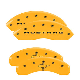 MGP Caliper Covers 10202SMB2YL Set of 4: Yellow finish, Black Mustang / Bar & Pony (2015)