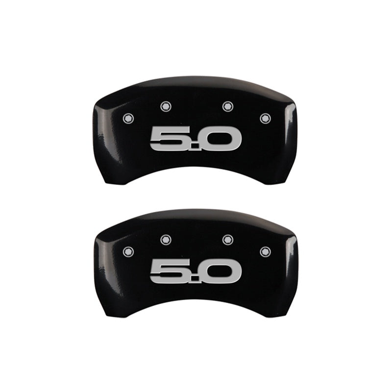MGP Caliper Covers 10203RM52BK Rear Set of 2: Black finish, Silver Mustang / 5.0 (2015)