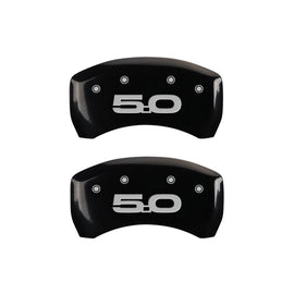 MGP Caliper Covers 10203RM52BK Rear Set of 2: Black finish, Silver Mustang / 5.0 (2015)