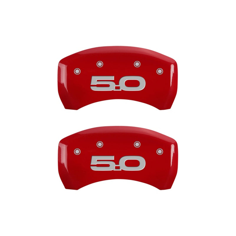 MGP Caliper Covers 10203RM52RD Rear Set of 2: Red finish, Silver Mustang / 5.0 (2015)