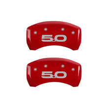 Load image into Gallery viewer, MGP Caliper Covers 10203RM52RD Rear Set of 2: Red finish, Silver Mustang / 5.0 (2015)