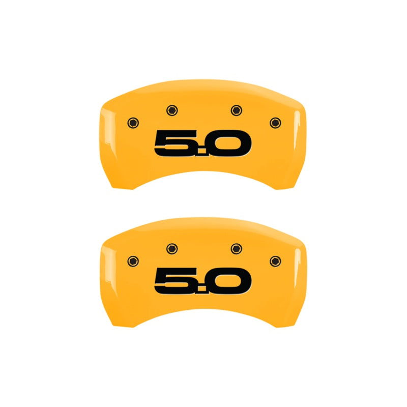 MGP Caliper Covers 10203RM52YL Rear Set of 2: Yellow finish, Black Mustang / 5.0 (2015)