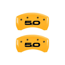 MGP Caliper Covers 10203RM52YL Rear Set of 2: Yellow finish, Black Mustang / 5.0 (2015)