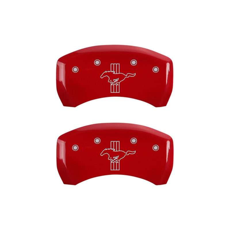 MGP Caliper Covers 10203RMB2RD Rear Set of 2: Red finish, Silver Mustang / Bar & Pony (2015)