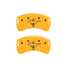 Load image into Gallery viewer, MGP Caliper Covers 10203RMB2YL Rear Set of 2: Yellow finish, Black Mustang / Bar &amp; Pony (2015)