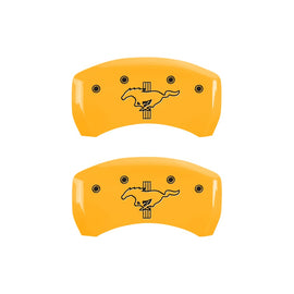 MGP Caliper Covers 10203RMB2YL Rear Set of 2: Yellow finish, Black Mustang / Bar & Pony (2015)