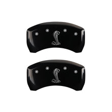 Load image into Gallery viewer, MGP Caliper Covers 10203RSNKBK Rear Set of 2: Black finish, Silver Tiffany Snake Logo