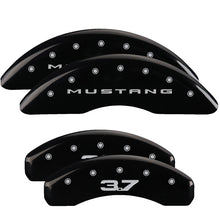 Load image into Gallery viewer, MGP Caliper Covers 10204SM32BK Set of 4: Black finish, Silver Mustang (2015) / 3.7