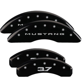 MGP Caliper Covers 10204SM32BK Set of 4: Black finish, Silver Mustang (2015) / 3.7