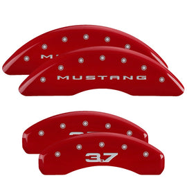MGP Caliper Covers 10204SM32RD Set of 4: Red finish, Silver Mustang (2015) / 3.7