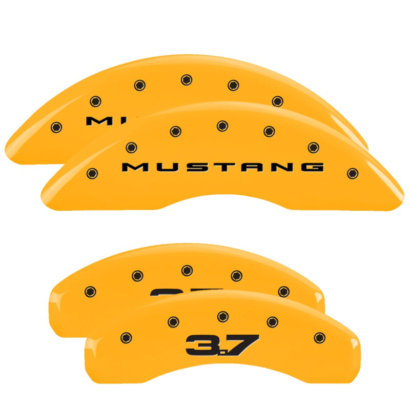 MGP Caliper Covers 10204SM32YL Set of 4: Yellow finish, Black Mustang (2015) / 3.7
