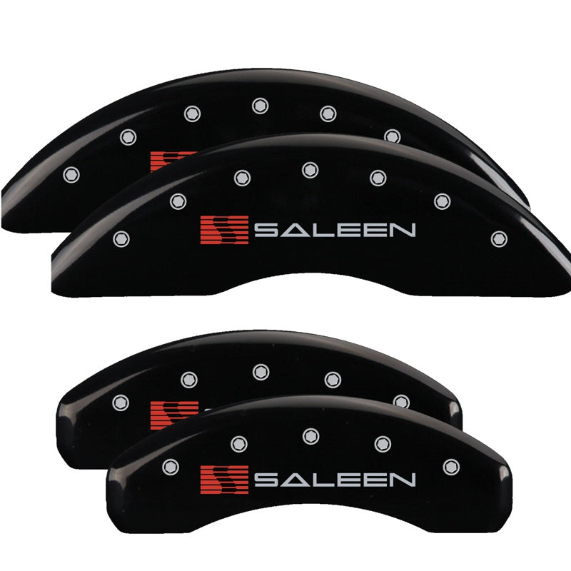MGP Caliper Covers 10204SSLNBK Set of 4: Black finish, Silver Saleen
