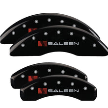 Load image into Gallery viewer, MGP Caliper Covers 10204SSLNBK Set of 4: Black finish, Silver Saleen