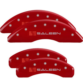 MGP Caliper Covers 10204SSLNRD Set of 4: Red finish, Silver Saleen