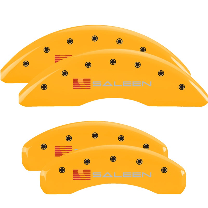 MGP Caliper Covers 10204SSLNYL Set of 4: Yellow finish, Black Saleen