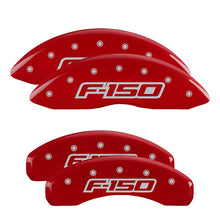 Load image into Gallery viewer, MGP Caliper Covers 10219SF15RD Set of 4: Red finish, Silver F-150 (2009)