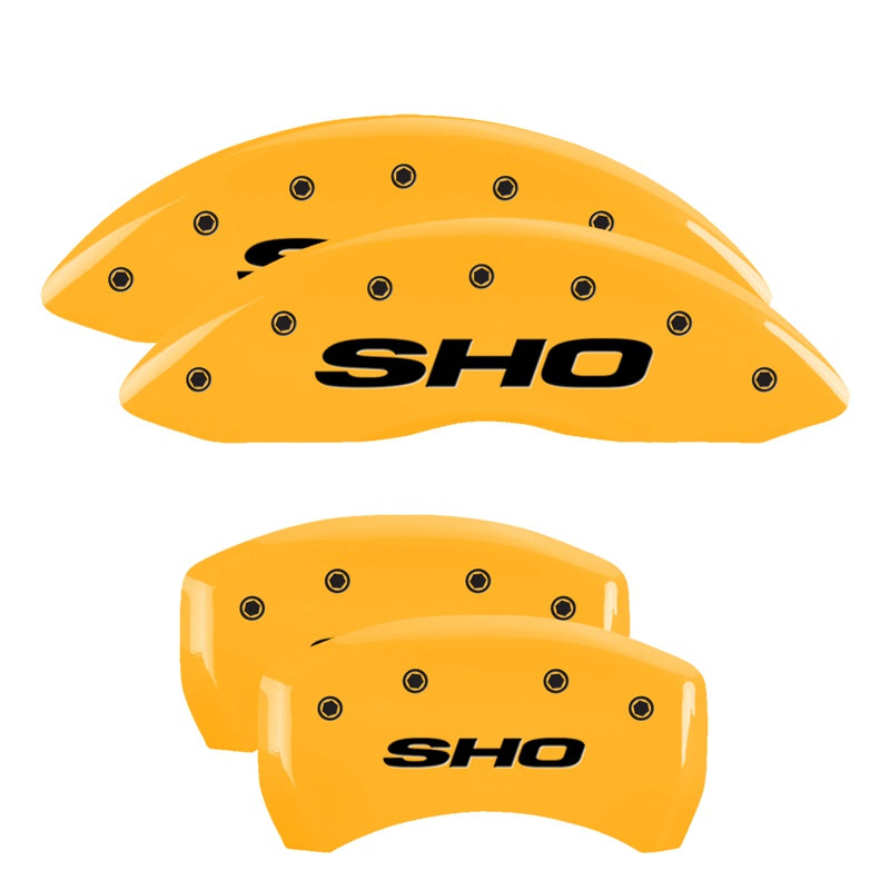 MGP Caliper Covers 10222SSHOYL Set of 4: Yellow finish, Black SHO