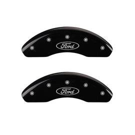 MGP Caliper Covers 10226FFRDBK Front Set of 2: Black finish, Silver Ford Oval Logo