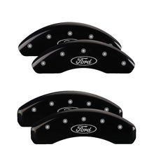 Load image into Gallery viewer, MGP Caliper Covers 10227SFRDBK Set of 4: Black finish, Silver Ford Oval Logo