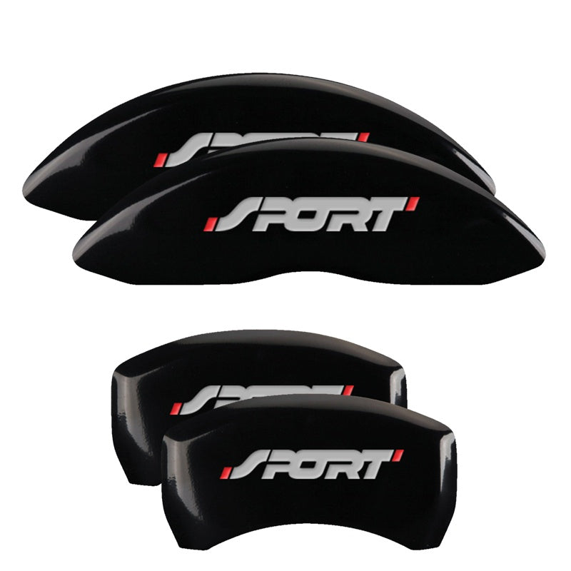 MGP Caliper Covers 10229SSP1BK Set of 4: Black finish, Silver Sport (Bold, No Bolts)