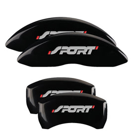 MGP Caliper Covers 10229SSP1BK Set of 4: Black finish, Silver Sport (Bold, No Bolts)