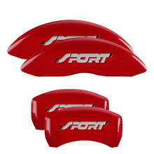 Load image into Gallery viewer, MGP Caliper Covers 10229SSP1RD Set of 4: Red finish, Silver Sport (Bold, No Bolts)