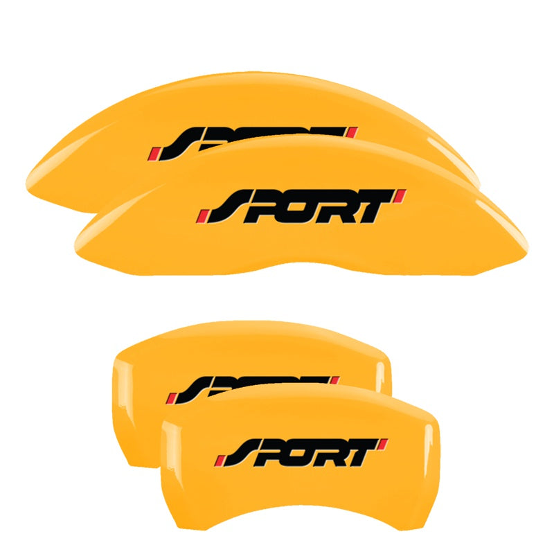 MGP Caliper Covers 10229SSP1YL Set of 4: Yellow finish, Black Sport (Bold, No Bolts)