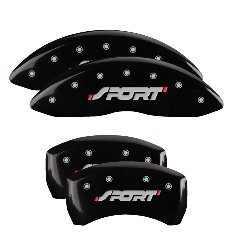 MGP Caliper Covers 10229SSPOBK Set of 4: Black finish, Silver Sport (Bold)