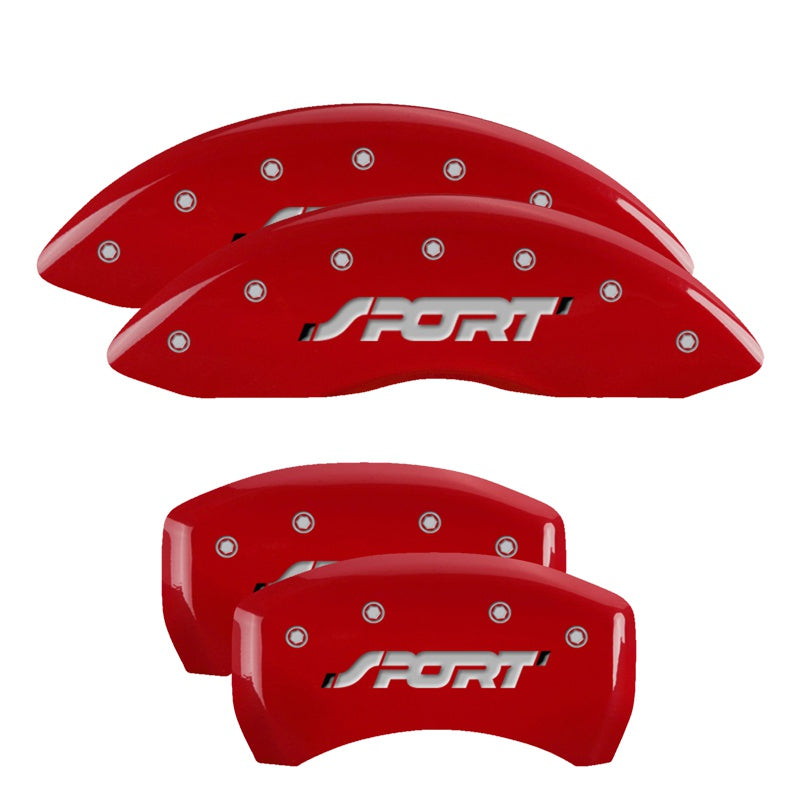 MGP Caliper Covers 10229SSPORD Set of 4: Red finish, Silver Sport (Bold)