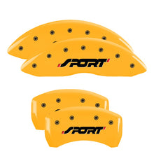 Load image into Gallery viewer, MGP Caliper Covers 10229SSPOYL Set of 4: Yellow finish, Black Sport (Bold)