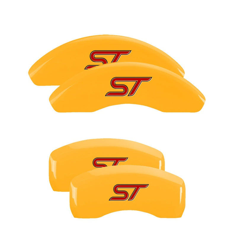 MGP Caliper Covers 10236SST1YL Set of 4: Yellow finish, Black ST (No Bolts)