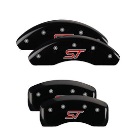 MGP Caliper Covers 10236SSTOBK Set of 4: Black finish, Silver ST