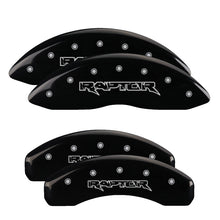 Load image into Gallery viewer, MGP Caliper Covers 10239SRPTBK Set of 4: Black finish, Silver Raptor