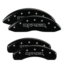 MGP Caliper Covers 10239SRPTBK Set of 4: Black finish, Silver Raptor