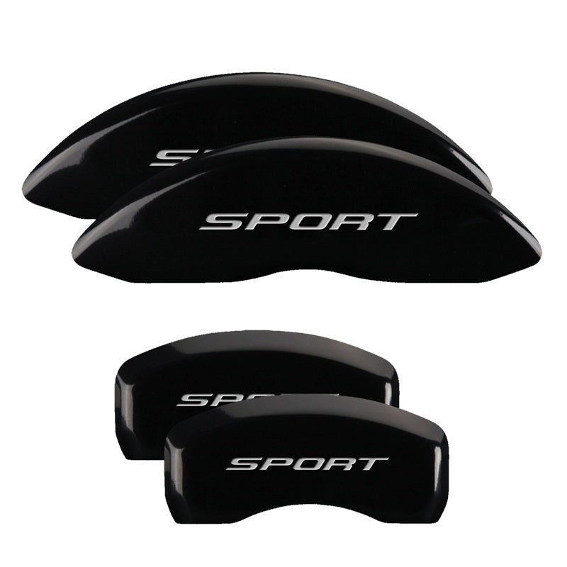 MGP Caliper Covers 10241SSP2BK Set of 4: Black finish, Silver Sport (2015, No Bolts)
