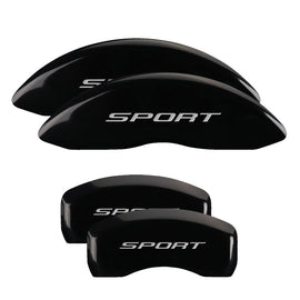 MGP Caliper Covers 10241SSP2BK Set of 4: Black finish, Silver Sport (2015, No Bolts)