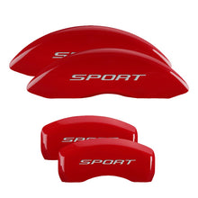Load image into Gallery viewer, MGP Caliper Covers 10241SSP2RD Set of 4: Red finish, Silver Sport (2015, No Bolts)