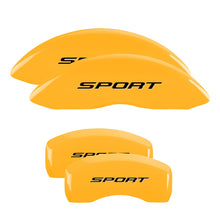 Load image into Gallery viewer, MGP Caliper Covers 10241SSP2YL Set of 4: Yellow finish, Black Sport (2015, No Bolts)
