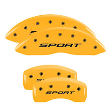Load image into Gallery viewer, MGP Caliper Covers 10241SSPTYL Set of 4: Yellow finish, Black Sport (2015)