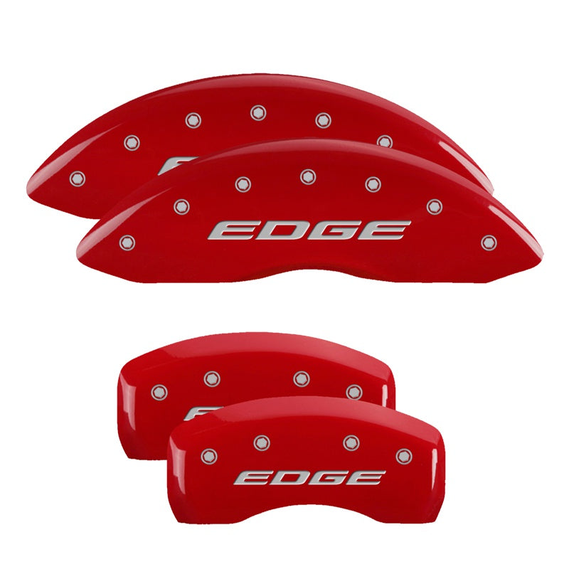 MGP Caliper Covers 10242SEDERD Set of 4: Red finish, Silver Edge (2015)