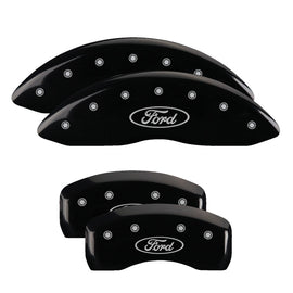 MGP Caliper Covers 10242SFRDBK Set of 4: Black finish, Silver Ford Oval Logo