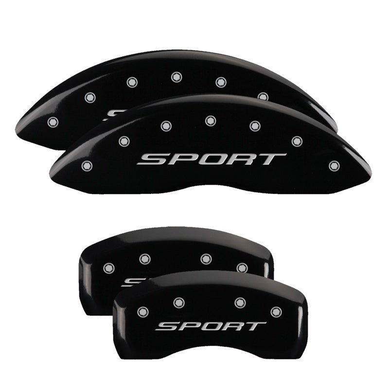 MGP Caliper Covers 10244SSPTBK Set of 4: Black finish, Silver Sport (2015)