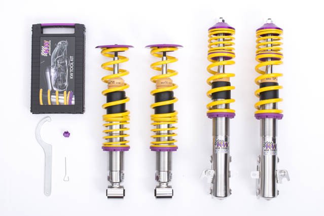 KW 10245018 Height adjustable stainless steel coilover system with pre-configured damping